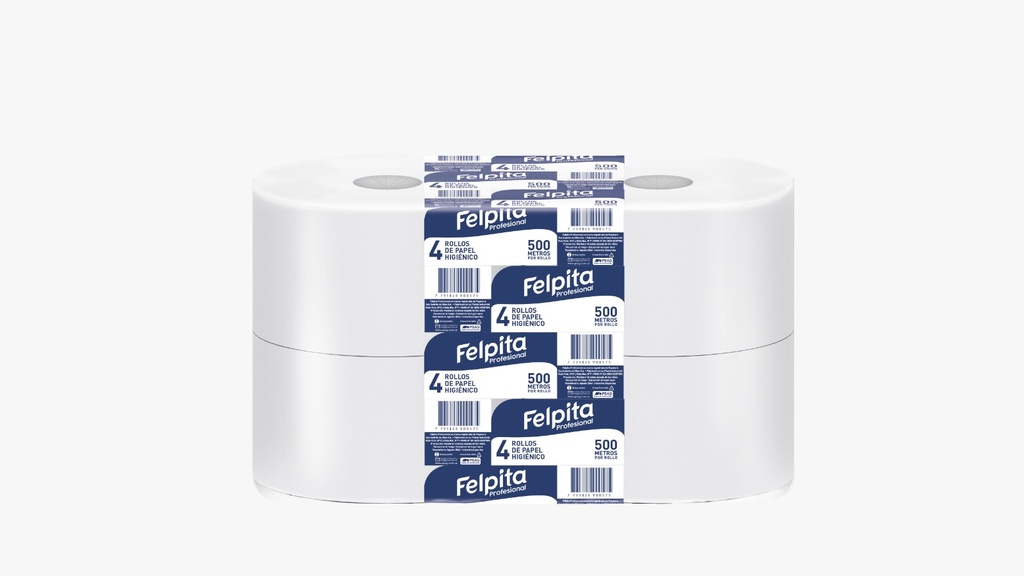 Papel Higienico 4x500m cono grande FELPITA