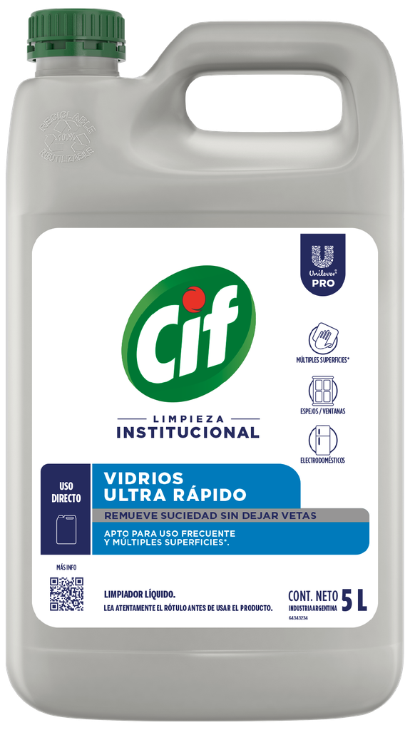 CIF Vidrio profesional Biodegradable 5L